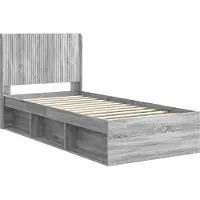 vidaXL Cadre de lit avec rangement et tête de lit, couleur Sonoma, 75 x 190 cm
