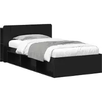 vidaXL Sommier avec rangement Noir 100 x 200 cm Panneau de particules