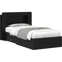 vidaXL Sommier avec rangement Noir 75 x 190 cm Panneau de particules