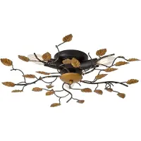 QAZQA Plafonnier vintage noir avec or 50 cm 3 lumières - Foglie