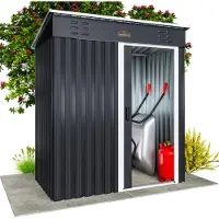 Gardebruk Abri de jardin anthracite en métal 181x162x86cm
