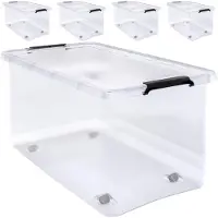 Deuba 4x Boîte de rangement plastique 60x40x35cm 60L
