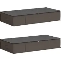 vidaXL Boîte de rangement avec fenêtre transparente sur le dessus, lot de 2, gris