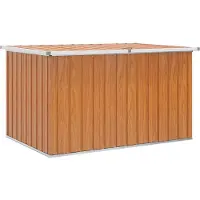 vidaXL Coffre de rangement d'extérieur en acier galvanisé 150 x 101 x 91 cm Bois