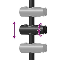 vidaXL Support de pomme de douche noir 71 cm en acier inoxydable
