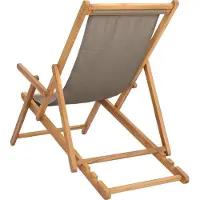 vidaXL Chaise longue , couleur taupe, en bois de teck massif