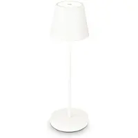 B.K.Licht Lampe de table LED rechargeable d'extérieur, intensité variable-38x12cm-Lampe de table extérieure terrasse, IP54 2,6W 240lm, blanche chaude,blanc