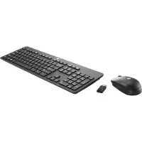 HP Clavier et souris sans fil Slim, taille complète (100%), sans fil, RF Wireless, noir, souris incluse
