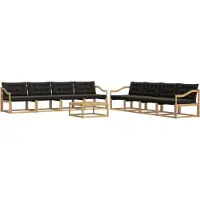 vidaXL Ensemble de canapés d'extérieur , 9 pièces, blanc et noir, 79 x 79 x 37 cm