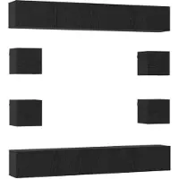 vidaXL Ensemble de meubles TV , 8 pièces, 100 x 30 x 30 cm, chêne noir