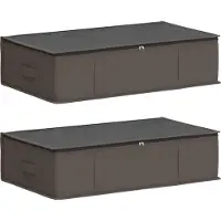 vidaXL Boîte de rangement avec fenêtre transparente sur le dessus, lot de 2, gris