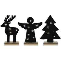 Svenska Living Figurine de Noël en feutre « Svenska » sur socle en bois, 8 pièces
