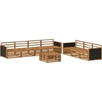 vidaXL Ensemble de salon de jardin 8 pièces en bois d'acacia massif, finition naturelle