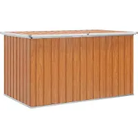 vidaXL Coffre de rangement d'extérieur en acier galvanisé 171 x 99 x 93 cm aspect bois