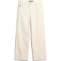 Superdry Femme Pantalon Large en Velours Côtelé Vintage Blanc Taille: 32/30