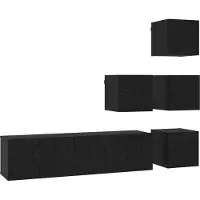 vidaXL Ensemble de meubles TV , 6 pièces, 60 x 30 x 30 cm, chêne noir