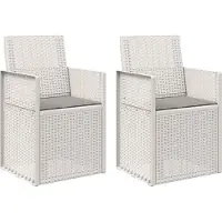 vidaXL Chaises de salle à manger de jardin, lot de 2, blanc et gris clair, PP