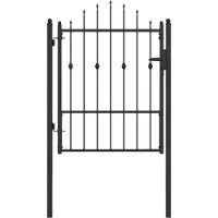 vidaXL Porte de Clôture HORST 100 x 125 cm métal Noir Verrouillable