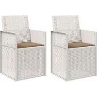 vidaXL Chaises de salle à manger de jardin, lot de 2, blanc et taupe, PP