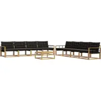 vidaXL Ensemble de canapés d'extérieur , 9 pièces, blanc et noir, 79 x 79 x 37 cm