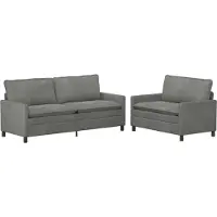 vidaXL Ensemble de Canapés 2 pcs Gris foncé Velours