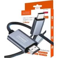 Zenwire Câble HDMI - Adaptateur USB-C 3.1 vers HDMI 2.0 - 4K 60 Hz - HDR - 2 m - MHL - Nylon - Aluminium - Plug and Play