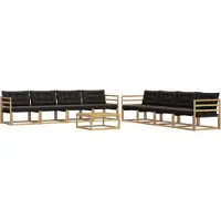 vidaXL Ensemble de canapés d'extérieur , 9 pièces, blanc et noir, 79 x 79 x 37 cm