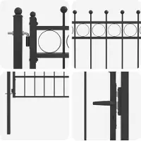 vidaXL Porte de Clôture HORST 100 x 175 cm métal Noir Verrouillable