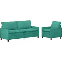 vidaXL Ensemble de Canapés 2 pcs Turquoise Velours