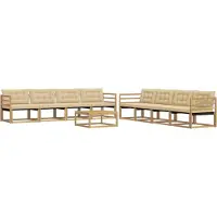 vidaXL Ensemble de canapés d'extérieur , 9 pièces, blanc et beige, 79 x 79 x 37 cm