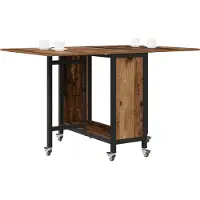 vidaXL Table à manger pliante avec roulettes 130 x 80 x 76,5 cm Acier PB