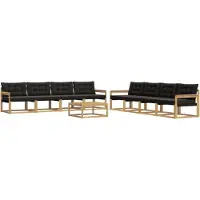vidaXL Ensemble de canapés d'extérieur , 9 pièces, blanc et noir, 79 x 79 x 37 cm