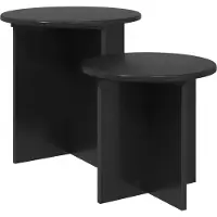 vidaXL Ensemble de tables d'appoint 2 pcs Chêne noir Bois d¿ingénierie