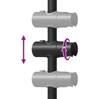 vidaXL Support de pommeau de douche, noir, 100 cm, plastique ABS