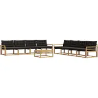 vidaXL Ensemble de canapés d'extérieur , 9 pièces, blanc et noir, 79 x 79 x 37 cm