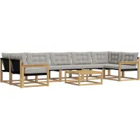 vidaXL Ensemble de canapés d'extérieur , 8 pièces, blanc et gris clair, 79 x 79 x 37 cm