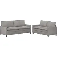 vidaXL Ensemble de Canapés 2 pcs Gris clair Velours