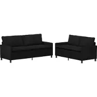 vidaXL Ensemble de Canapés 2 pcs Noir Velours