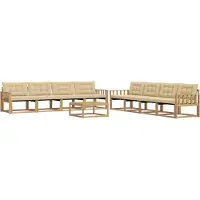vidaXL Ensemble de canapés d'extérieur , 9 pièces, blanc et beige, 79 x 79 x 37 cm
