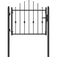 vidaXL Porte de Clôture HORST 100 x 75 cm métal Noir Verrouillable