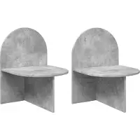 vidaXL Table de chevet 2 pcs Gris béton 48 x 49 x 65 cm