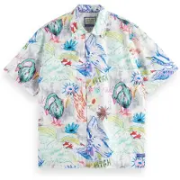Scotch & Soda Swan Short Sleeve Shirt Multicolore L Homme