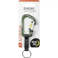 Nite Ize Slidelock Schlüsselkarabiner Oliv, Vert