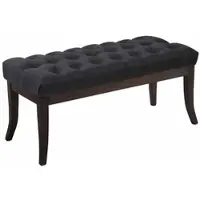 CLP Banquette avec pieds en bois assise en tissu Noir