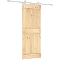 vidaXL Porte coulissante , finition naturelle et blanche, 80 x 210 cm, pin massif