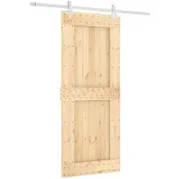 vidaXL Porte coulissante , finition naturelle et blanche, 85 x 210 cm, pin massif