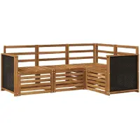 vidaXL Ensemble de salon de jardin 4 pièces, polyester naturel