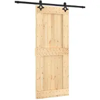 vidaXL Porte coulissante , finition naturelle et noire, 85 x 210 cm, pin massif