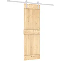 vidaXL Porte coulissante , finition naturelle et blanche, 70 x 210 cm, pin massif