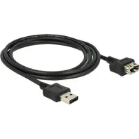 DeLOCK EasyUSB ShapeCable - Rallonge de câble USB - USB (F) pour USB (M) - USB 2.0 - 2 m - connecteurs réversibles - noir